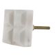 White Square Marble Stone Cabinet Knobs